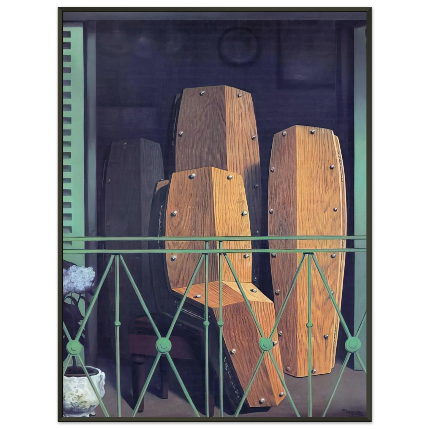 Rene Magritte MANET S BALCONY 1950 Framed Art Print - Aluminum Frame - 60x80 cm / 24x32 inches