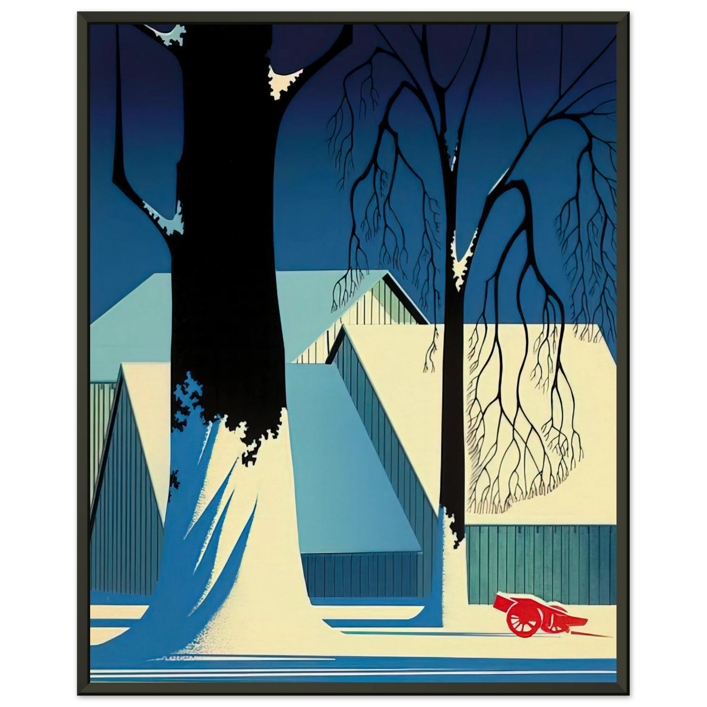 Eyvind Earle Turquoise Framed Art Print - Aluminum Frame - 40x50 cm / 16x20 inches