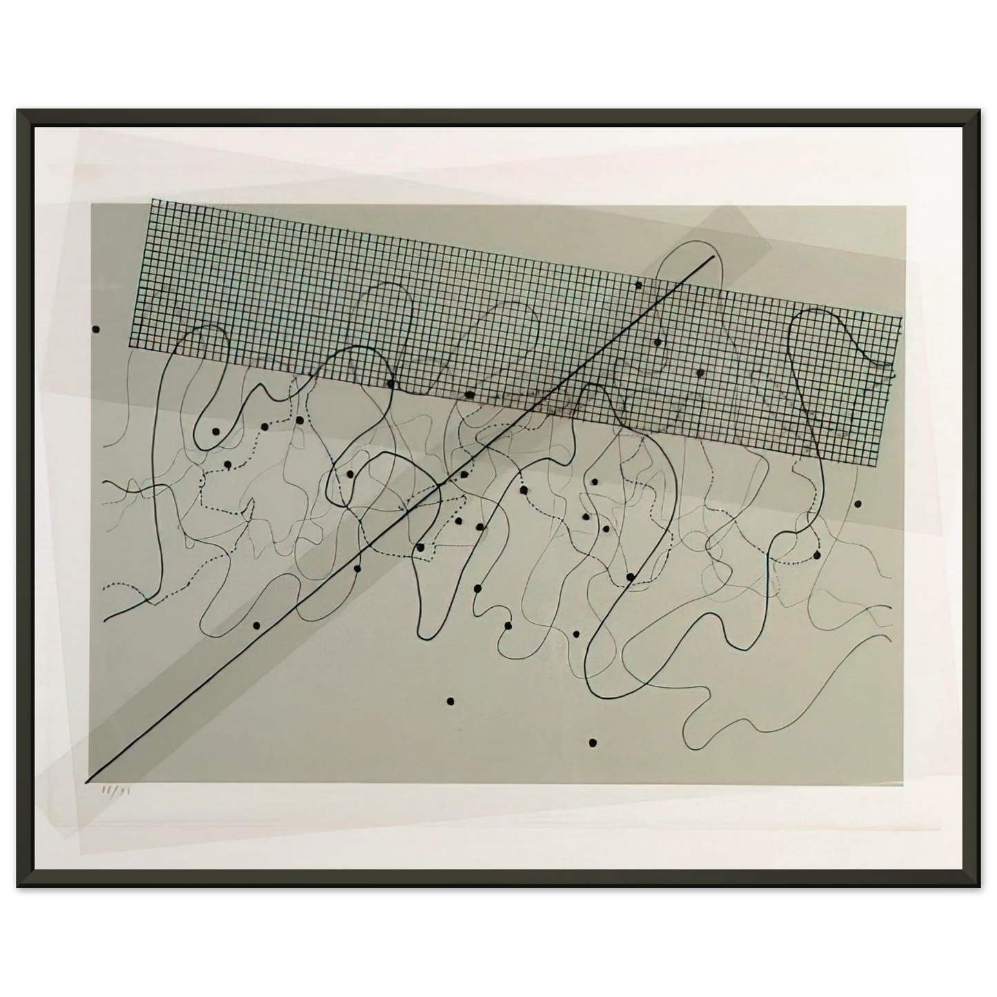 John Cage Fontana Mix Light Grey 1981 Framed Art Print - Aluminum Frame - 70x100 cm / 28x40 inches