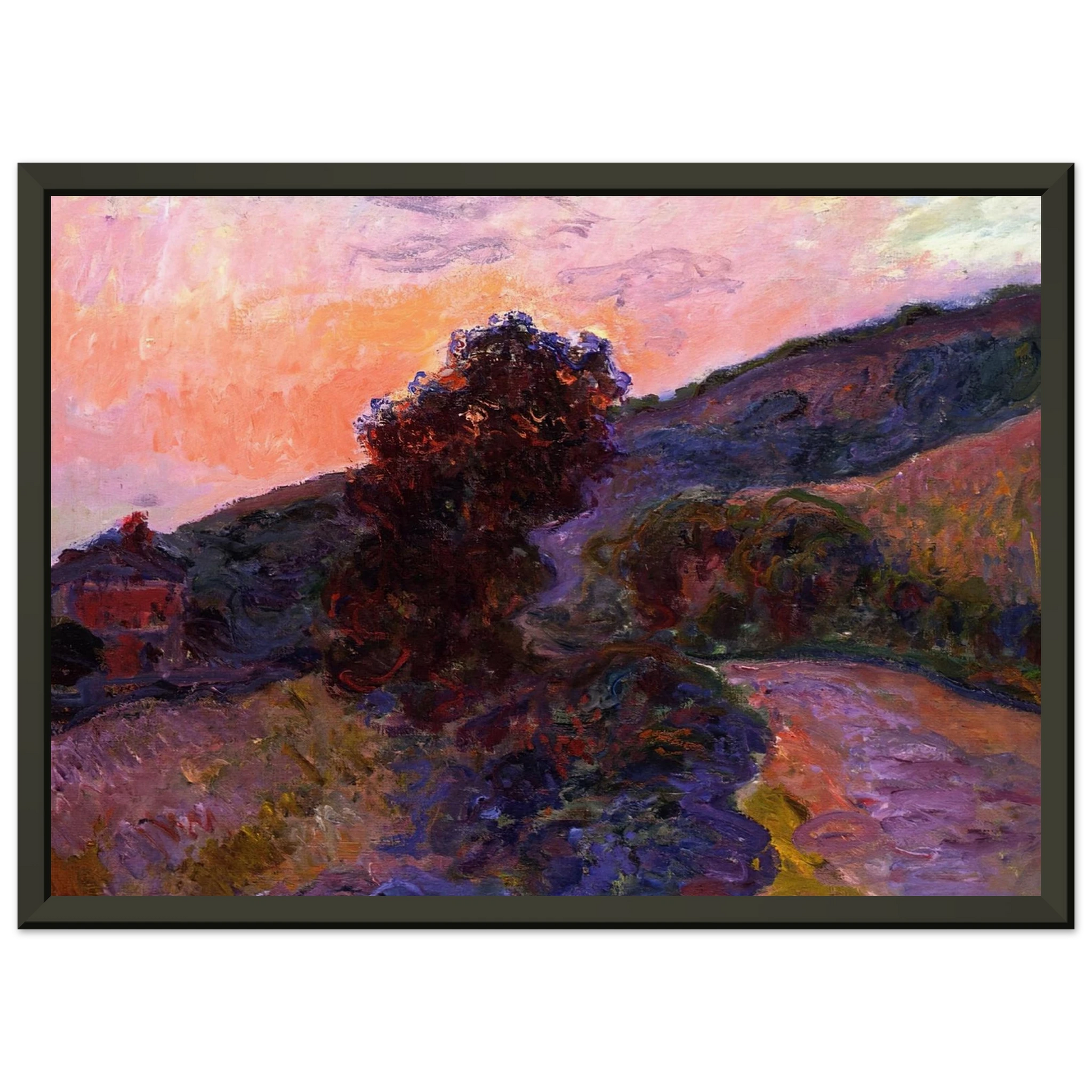 claude monet  Sunset at Giverny Framed Art Print  - Aluminum Frame - 40x50 cm / 16x20 inches