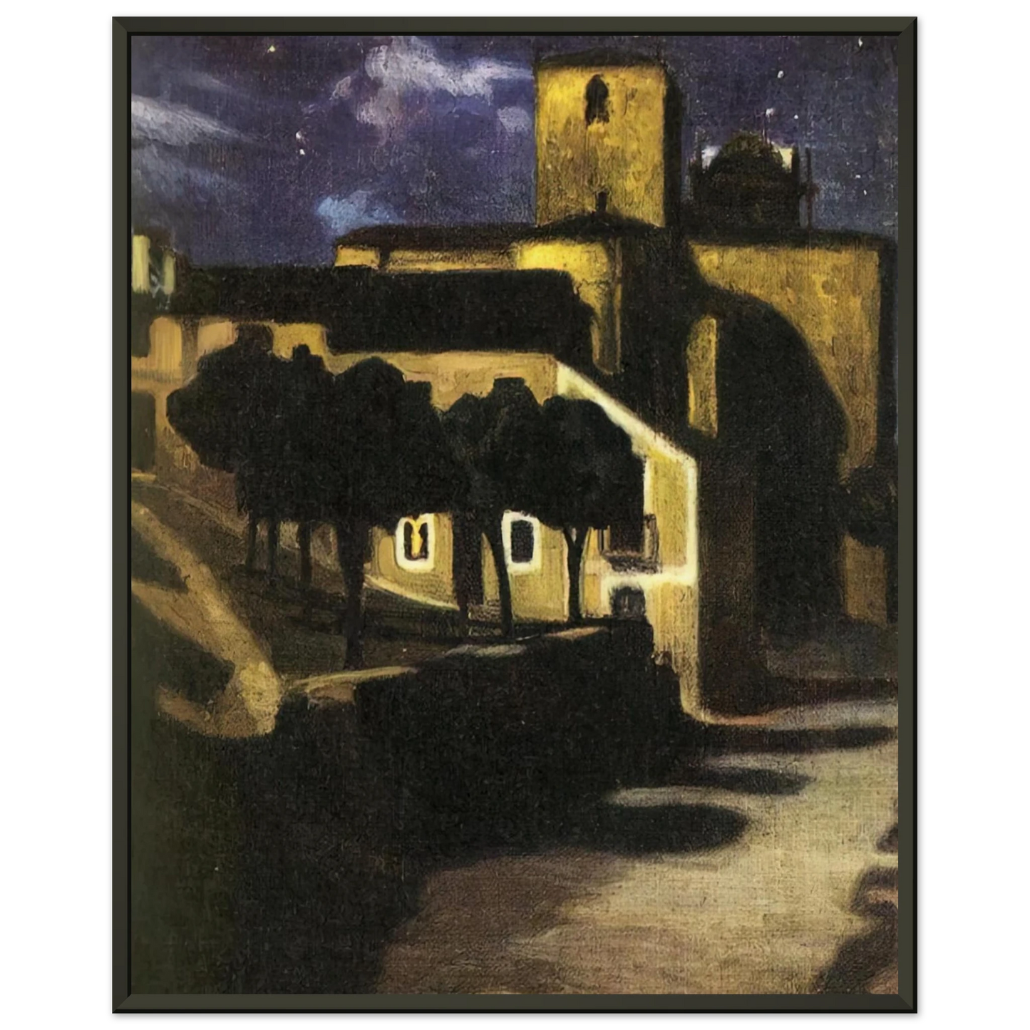 Diego Rivera NIGHT SCENE IN AVILA 1907 Framed Art Print - Aluminum Frame - 60x80 cm / 24x32 inches