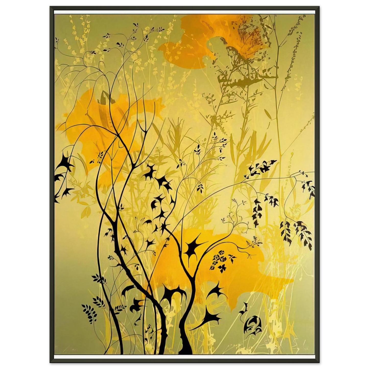 Eyvind Earle Wild Flowers Framed Art Print - Aluminum Frame - 60x80 cm / 24x32 inches