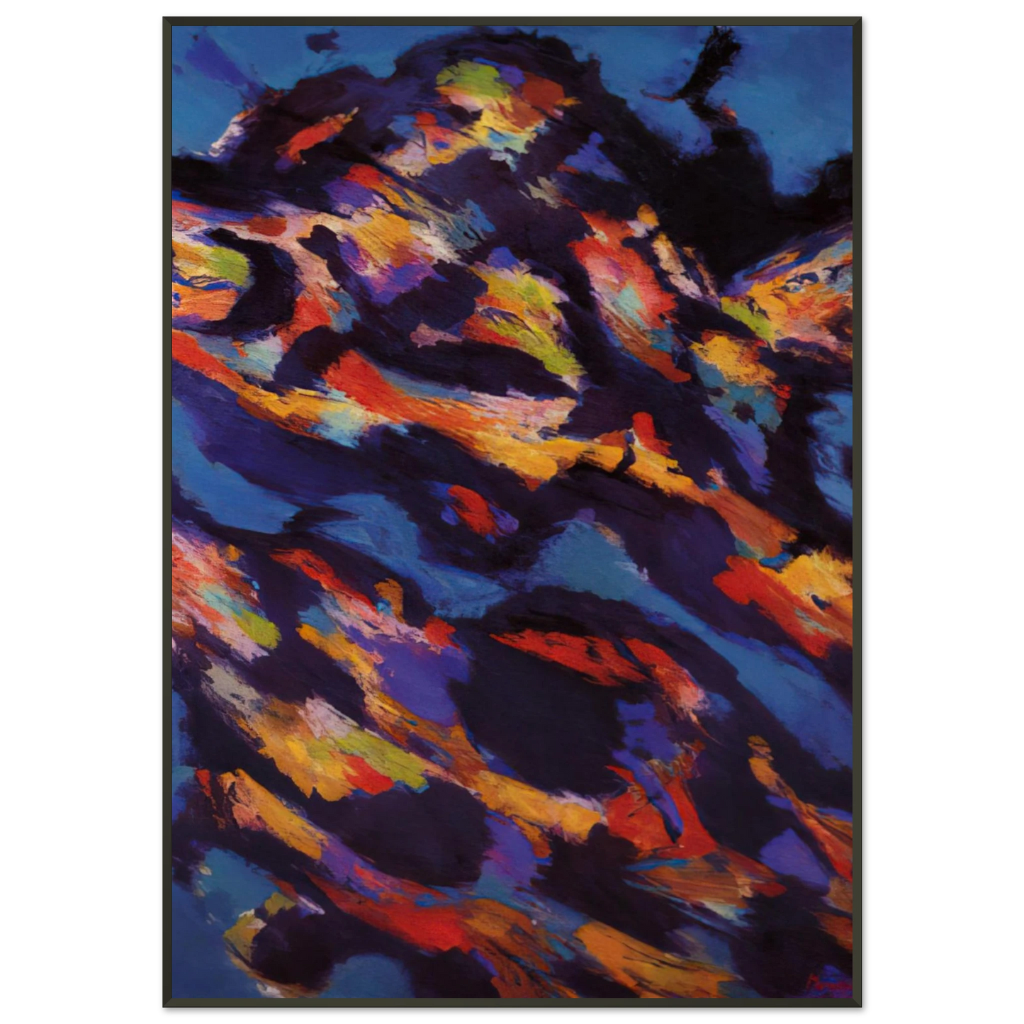 Alfred Manessier Hommage a Miguel de Unamuno Le Torrent vert 1965 Framed Art Print - Aluminum Frame - 21x29.7 cm / 8x12"