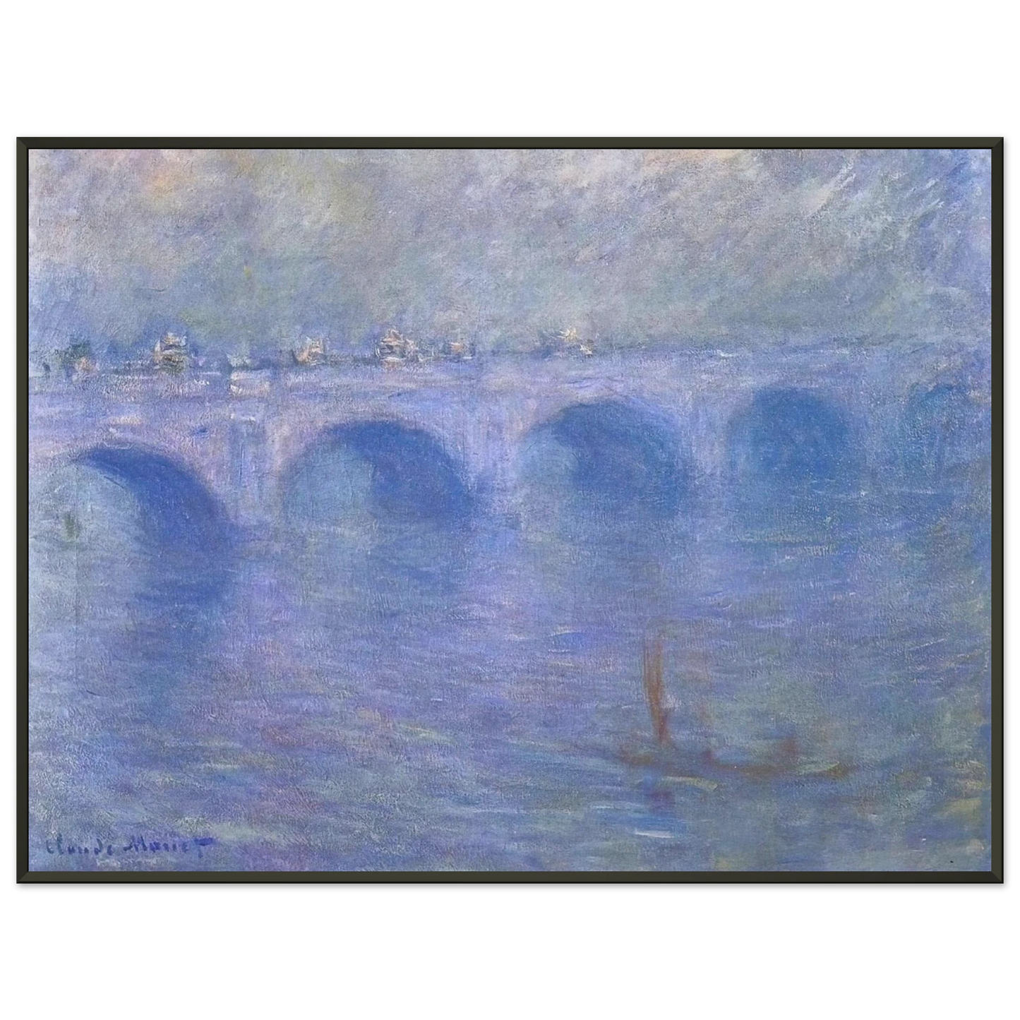 claude monet Waterloo Bridge in the Fog Framed Art Print - Aluminum Frame - 70x100 cm / 28x40 inches