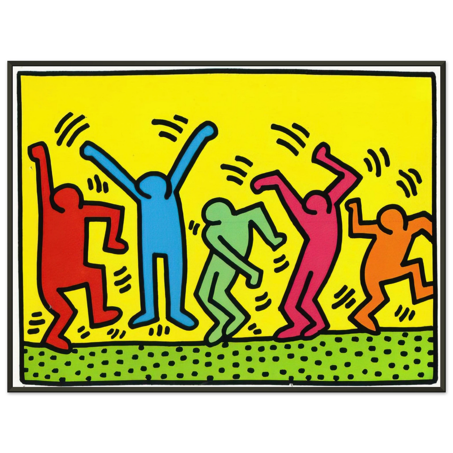 Keith Haring UNTITLED DANCE 1987 Framed Art Print - Aluminum Frame - 70x100 cm / 28x40 inches
