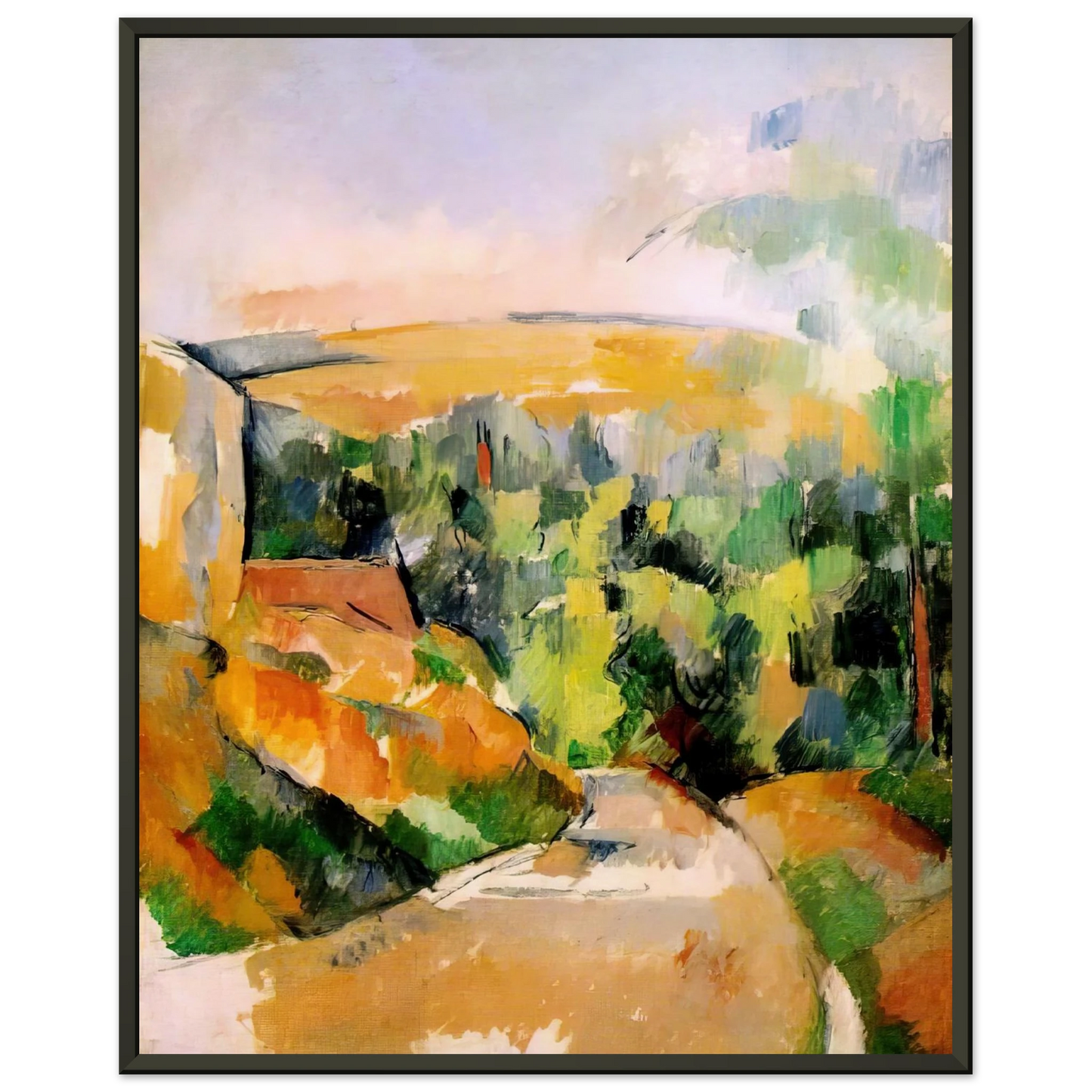 Paul Cezanne The Bend in the road Framed Art Print - Aluminum Frame - 70x100 cm / 28x40 inches