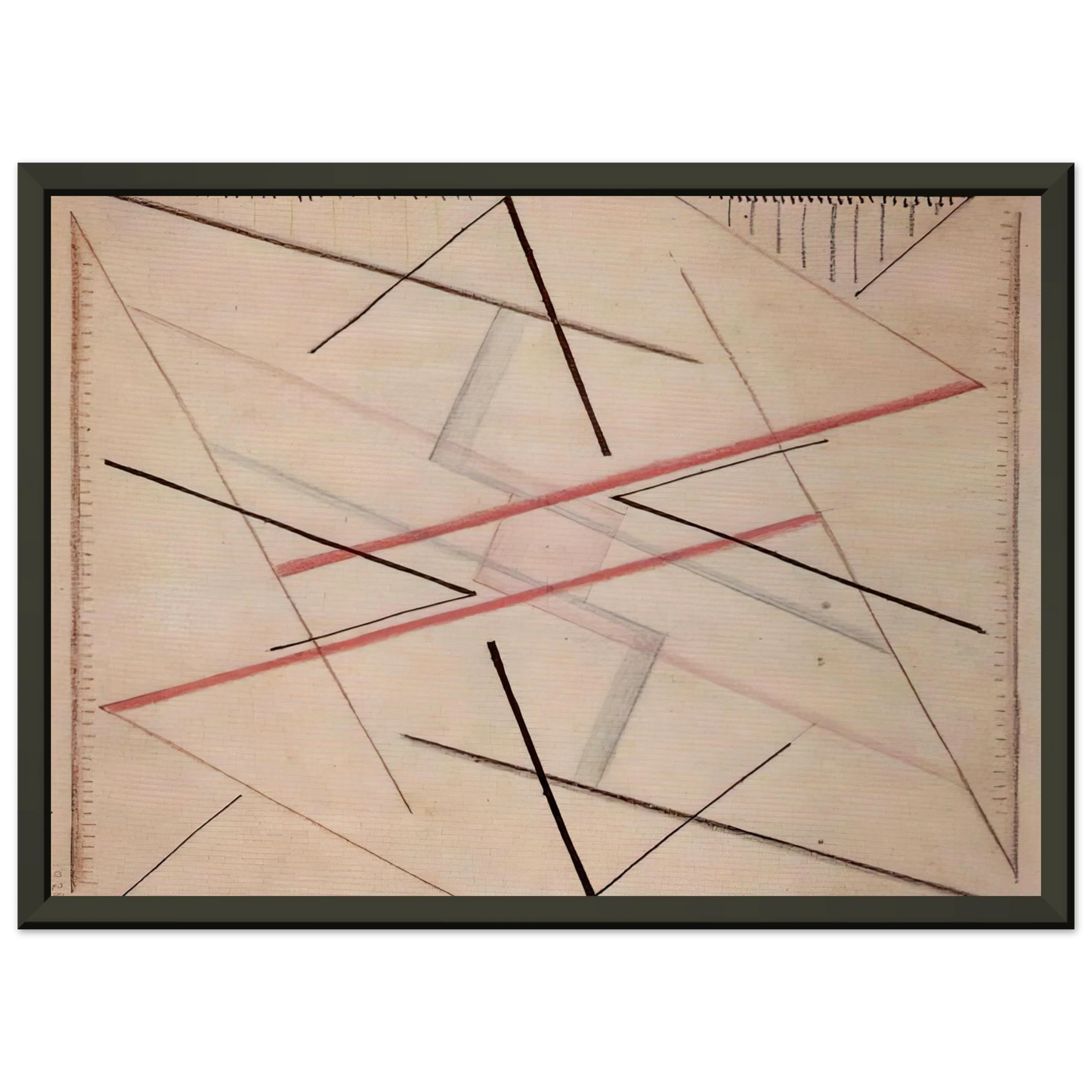 Bice Lazzari Astrazione di una linea n 2 disegno 1925 Framed Art Print - Aluminum Frame - 70x100 cm / 28x40 inches