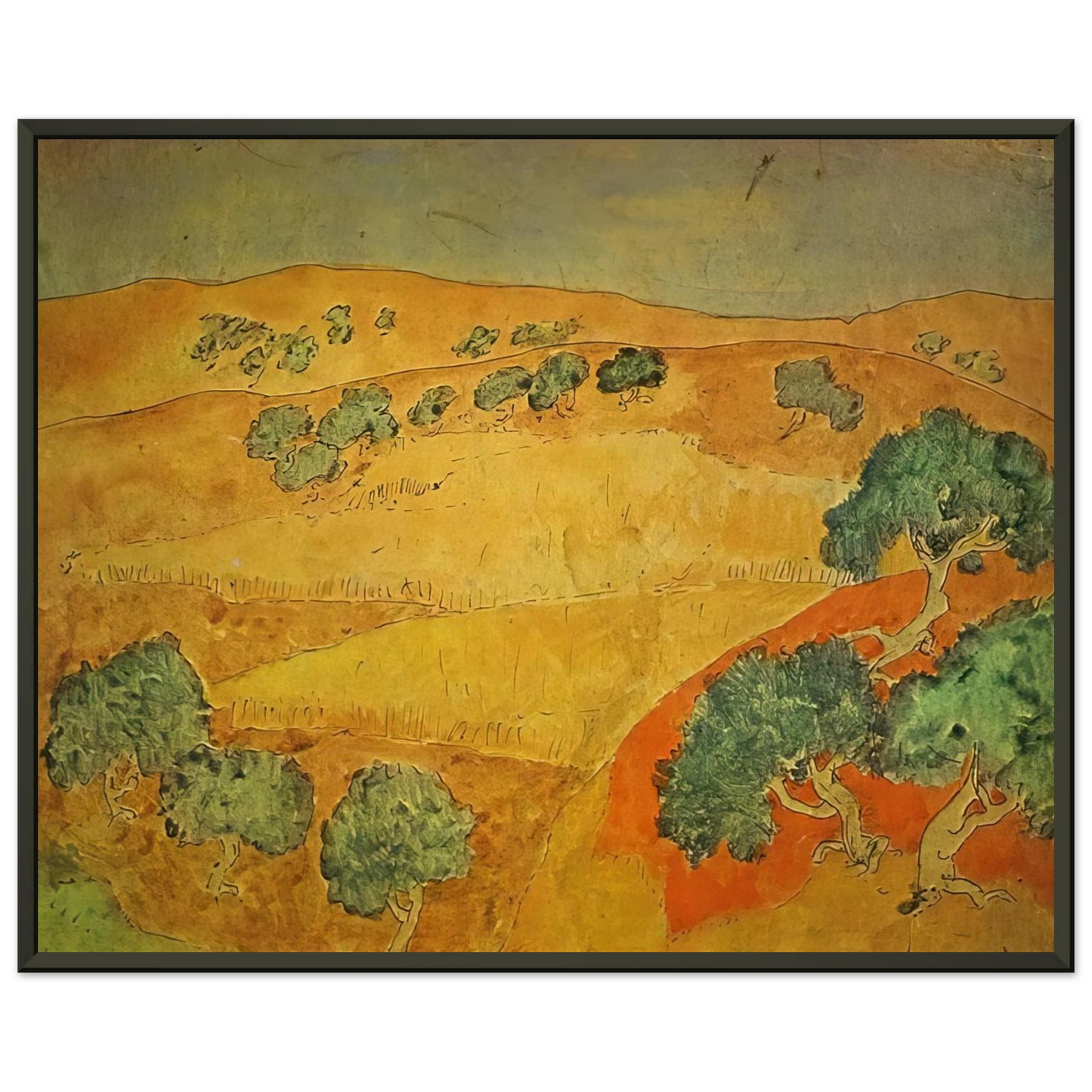 Pablo Picasso  Summer landscape Framed Art Print  - Aluminum Frame - 60x80 cm / 24x32 inches