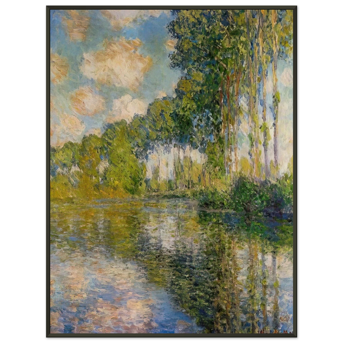claude monet  Poplars On The Banks Of The River Epte Framed Art Print  - Aluminum Frame - 70x100 cm / 28x40 inches