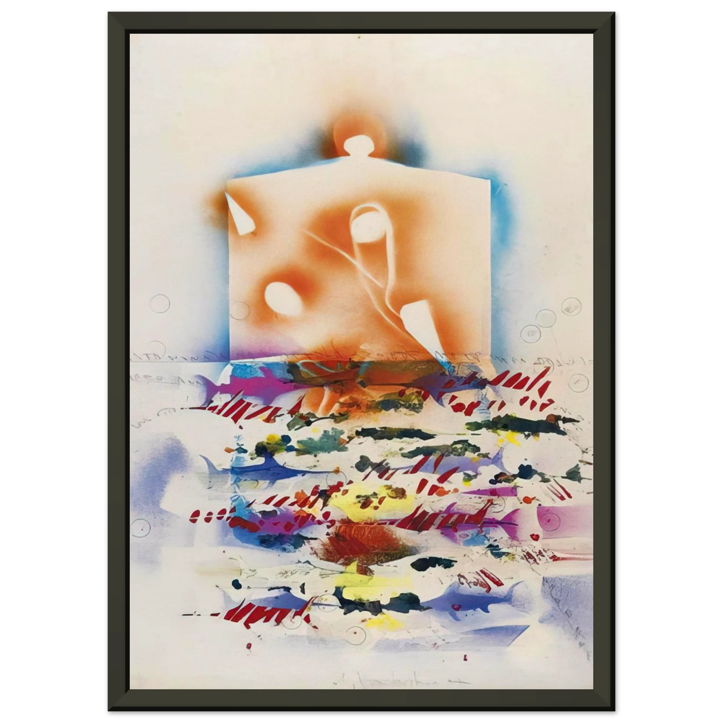 Alighiero Boetti PESCI SPADA 1988 Framed Art Print - Aluminum Frame - 40x50 cm / 16x20 inches