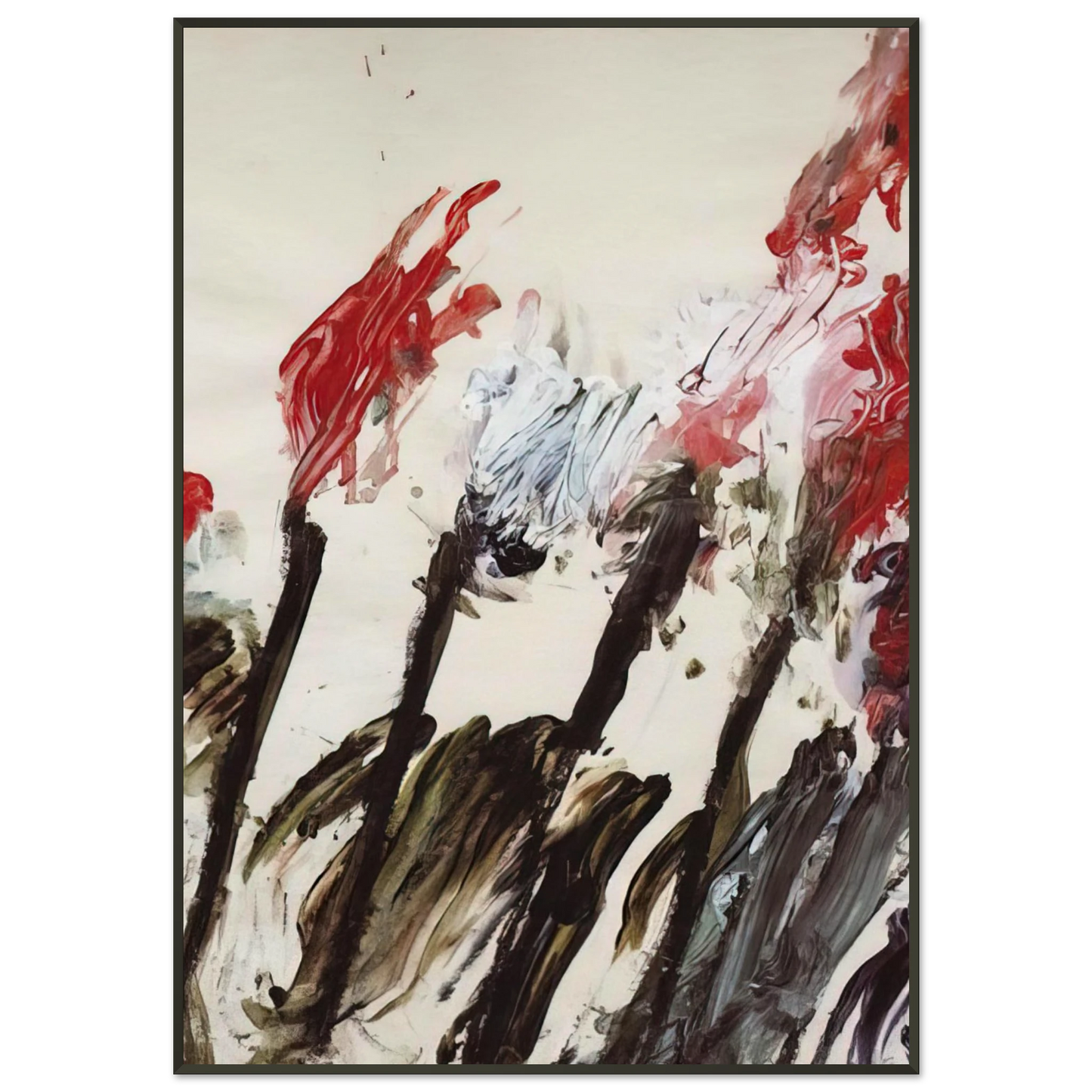 Cy Twombly Nicolas Irises Framed Art Print - Aluminum Frame - 21x29.7 cm / 8x12"