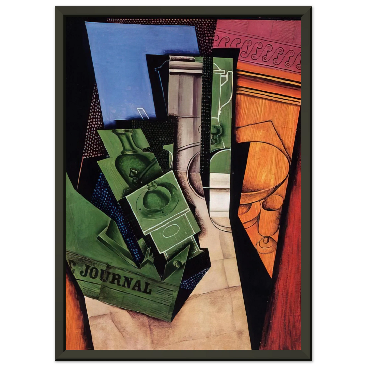 Juan Gris BREAKFAST 1915 Framed Art Print - Aluminum Frame - 40x50 cm / 16x20 inches