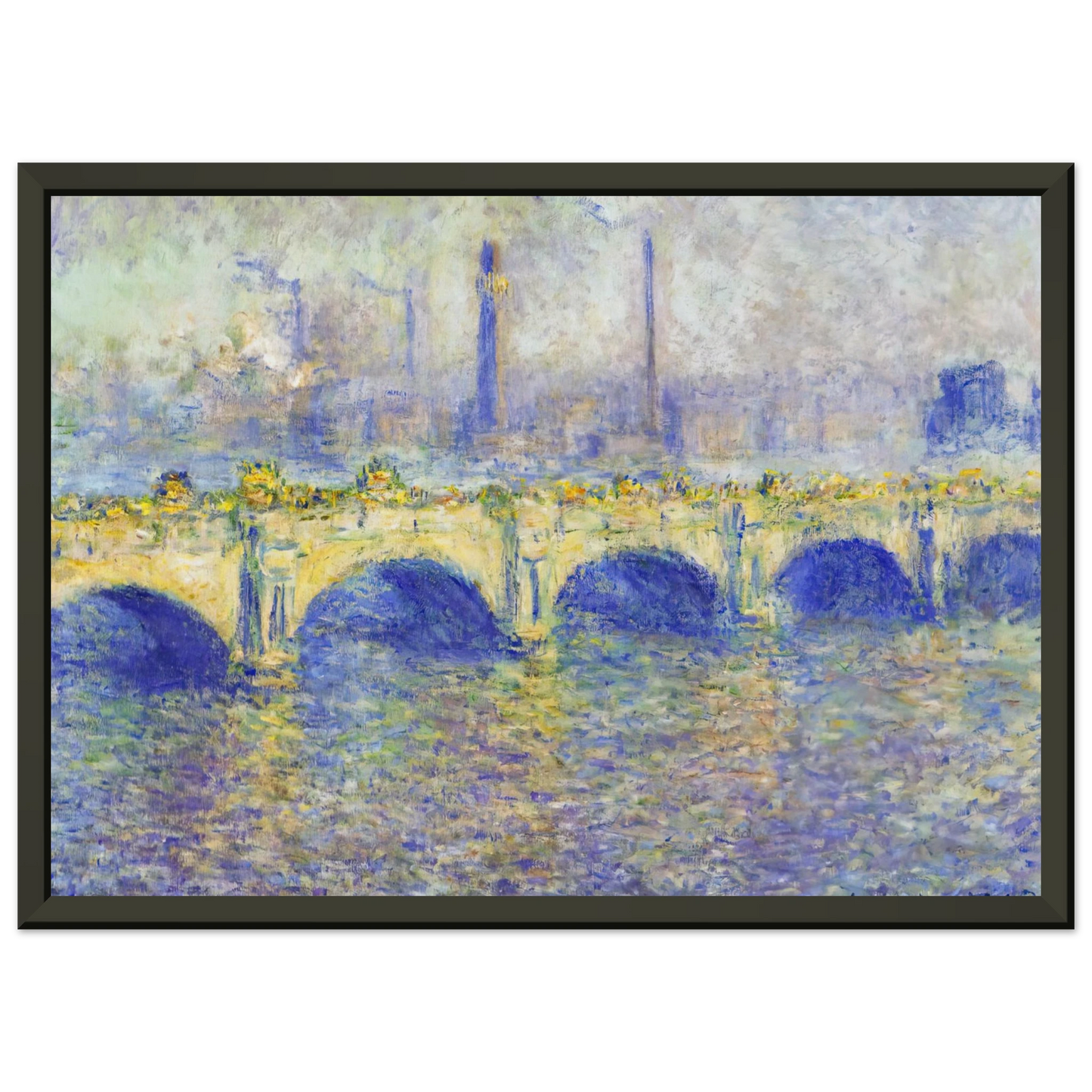 claude monet Waterloo Bridge Effect of the Sun Framed Art Print - Aluminum Frame - 70x100 cm / 28x40 inches