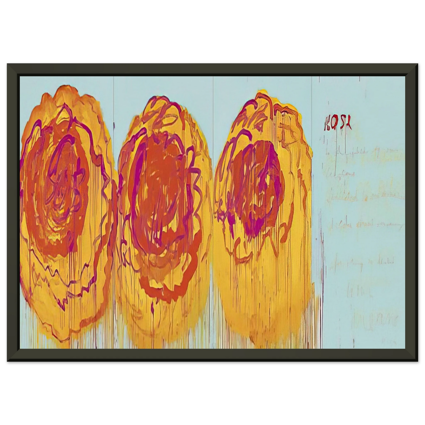 Cy Twombly The Rose I Framed Art Print - Aluminum Frame - 60x80 cm / 24x32 inches