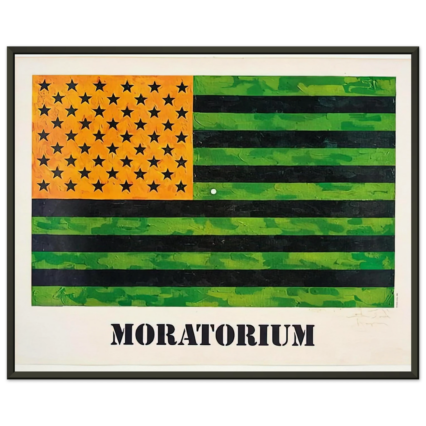 Jasper Johns MORATORIUM FLAG Framed Art Print - Aluminum Frame - 60x80 cm / 24x32 inches