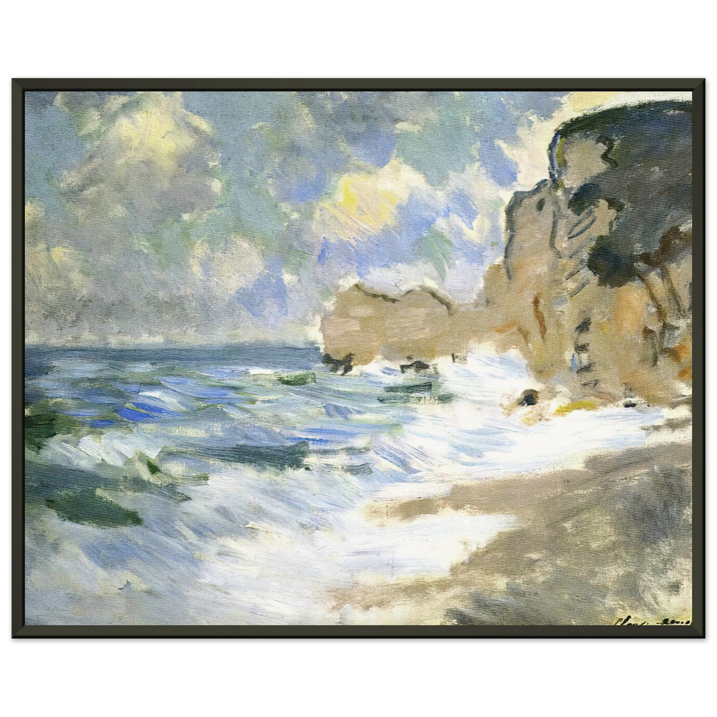 claude monet  Receding Waves Framed Art Print  - Aluminum Frame - 40x50 cm / 16x20 inches