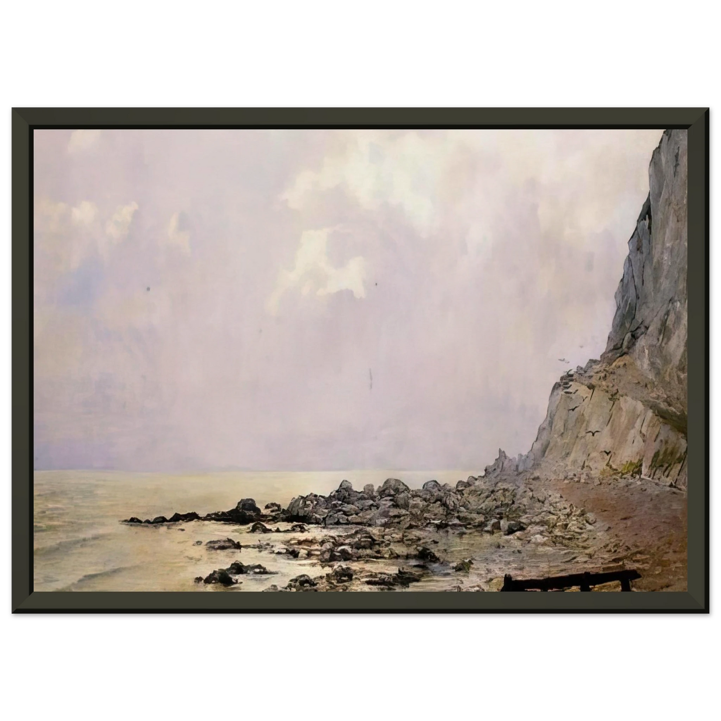 Theo van Rysselberghe THE CLIFFS OF DOUVRES 1881 Framed Art Print - Aluminum Frame - 40x50 cm / 16x20 inches