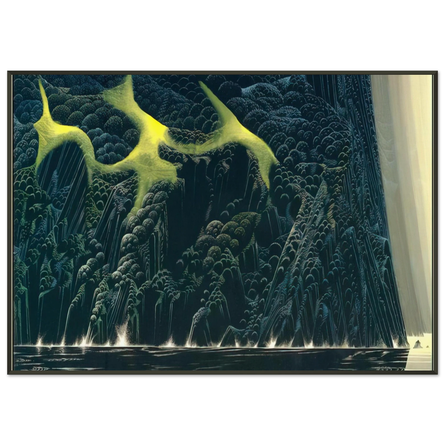 Eyvind Earle  Out of the Sea Framed Art Print  - Aluminum Frame - 21x29.7 cm / 8x12"