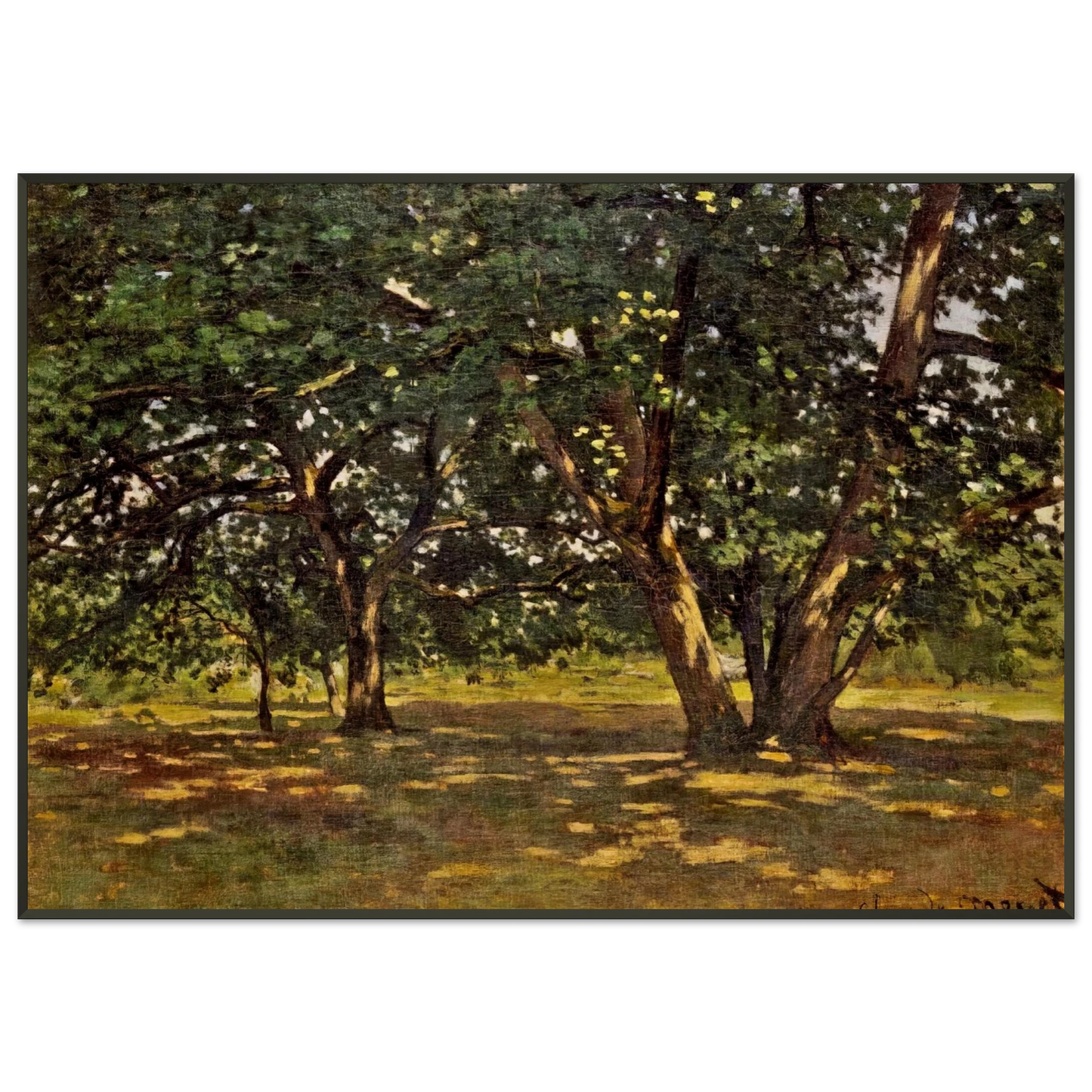claude monet  Fontainebleau Forest Framed Art Print  - Aluminum Frame - 21x29.7 cm / 8x12"