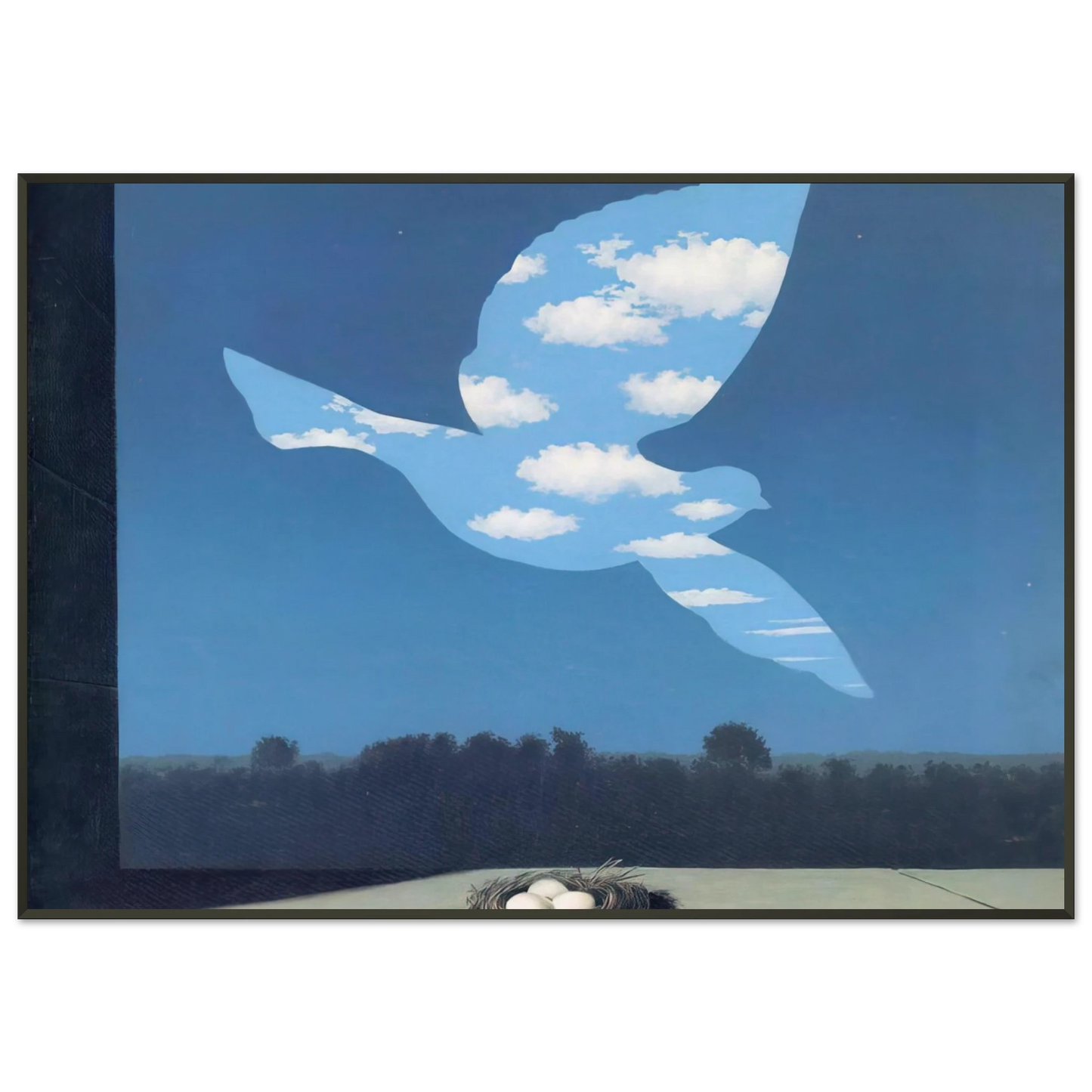 Rene Magritte THE RETURN 1940 Framed Art Print - Aluminum Frame - 21x29.7 cm / 8x12"