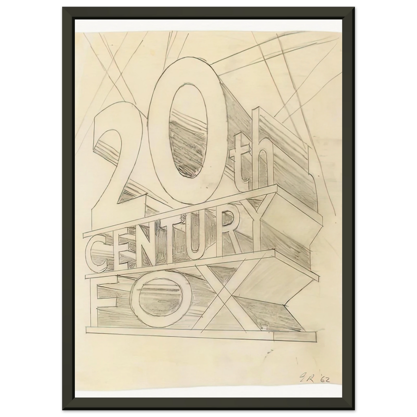 Edward Ruscha TRADEMARK STUDY 3 1962 Framed Art Print - Aluminum Frame - 70x100 cm / 28x40 inches