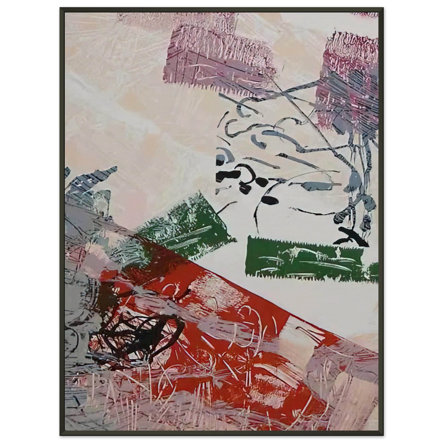 JeanPaul Riopelle Lithograph 1968 Framed Art Print - Aluminum Frame - 70x100 cm / 28x40 inches