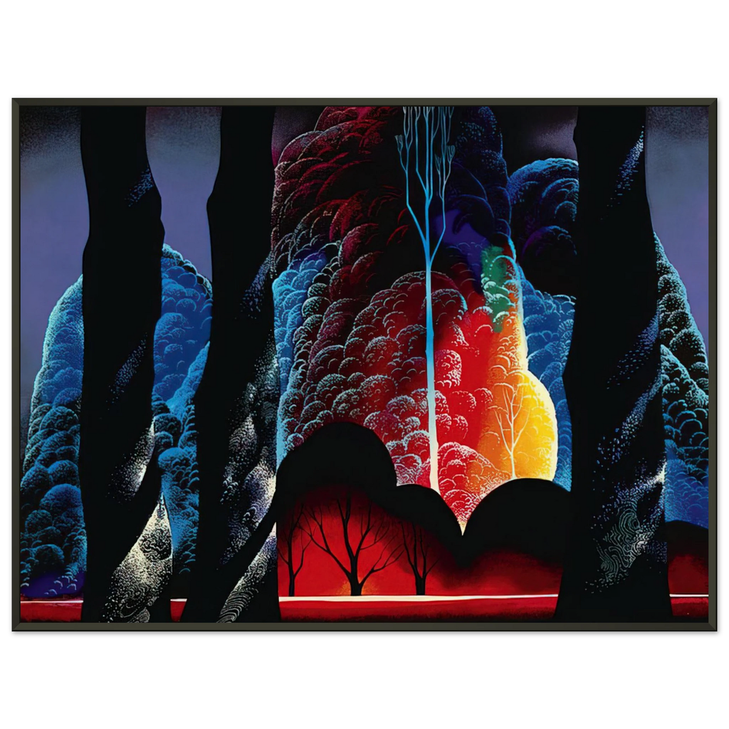 Eyvind Earle  Forest Symphony Framed Art Print  - Aluminum Frame - 40x50 cm / 16x20 inches