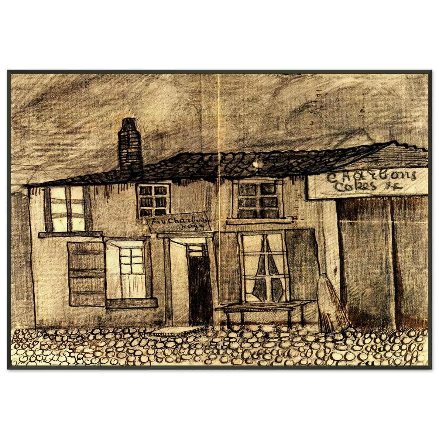 Vincent van Gogh Au Charbonnage Cafe Framed Art Print - Aluminum Frame - 21x29.7 cm / 8x12"