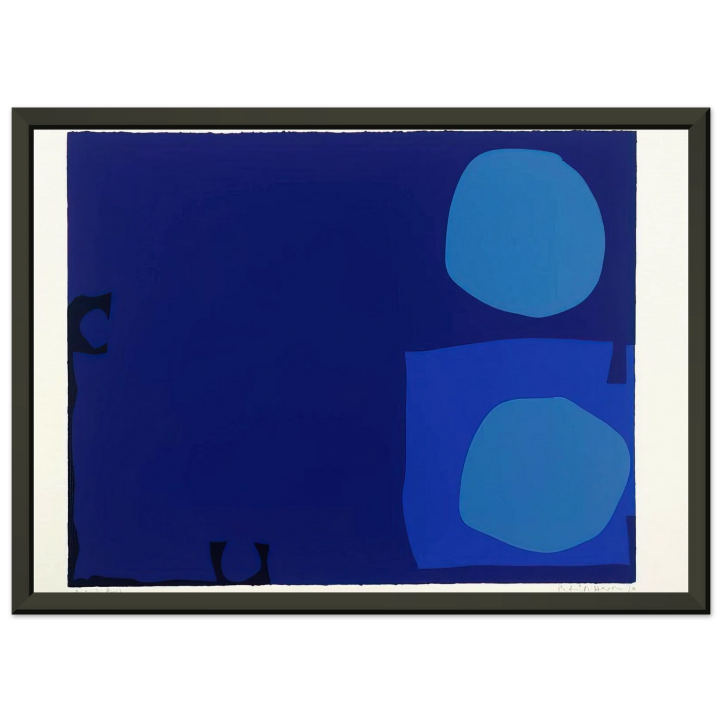 Patrick Heron Four Blues Two Discs 1970 Framed Art Print - Aluminum Frame - 40x50 cm / 16x20 inches