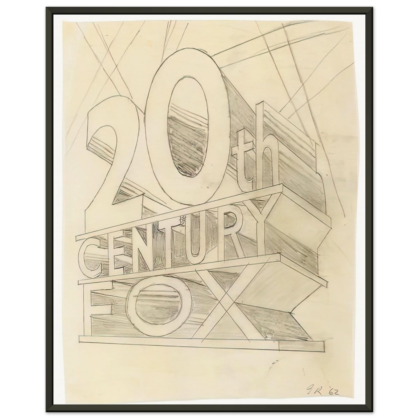 Edward Ruscha TRADEMARK STUDY 3 1962 Framed Art Print - Aluminum Frame - 60x80 cm / 24x32 inches