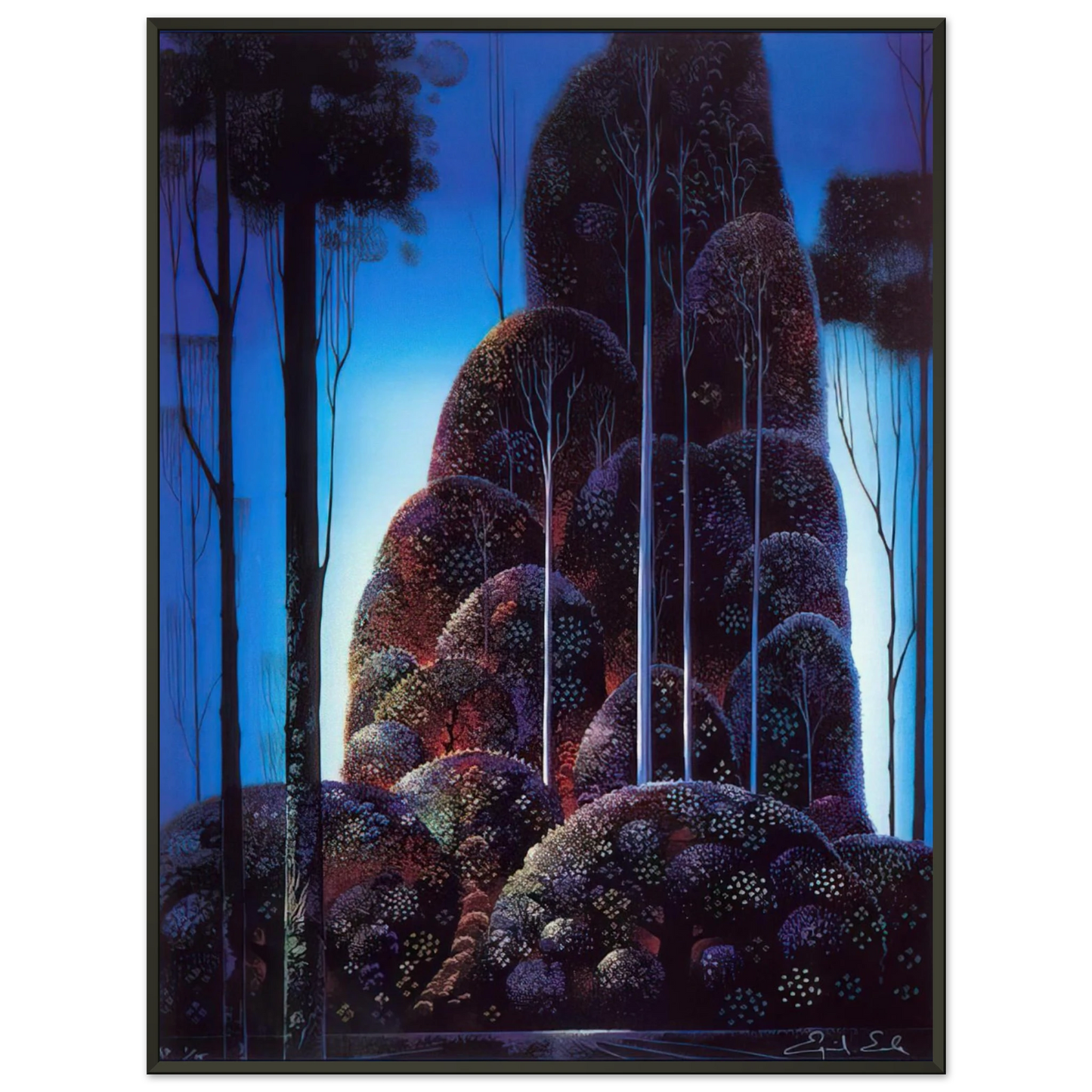 Eyvind Earle Tall Trees Framed Art Print - Aluminum Frame - 60x80 cm / 24x32 inches