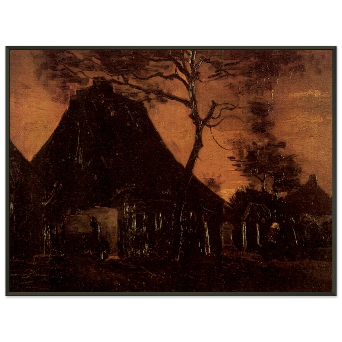 Vincent van Gogh  Cottage with Trees Framed Art Print  - Aluminum Frame - 70x100 cm / 28x40 inches