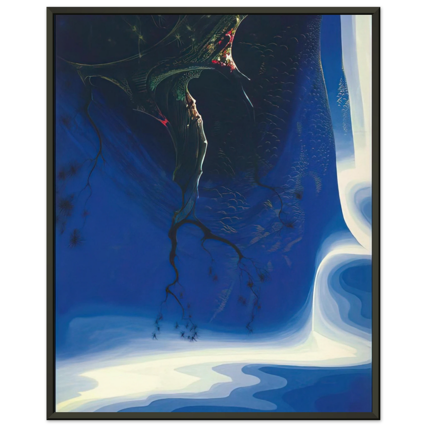 Eyvind Earle  Blue Purple Mist Framed Art Print  - Aluminum Frame - 60x80 cm / 24x32 inches
