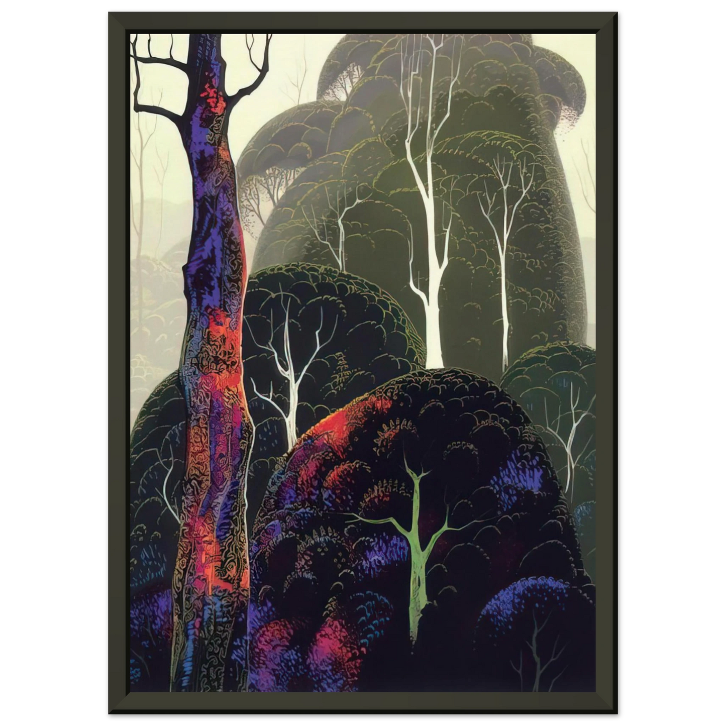 Eyvind Earle  Early Autumn Framed Art Print  - Aluminum Frame - 40x50 cm / 16x20 inches