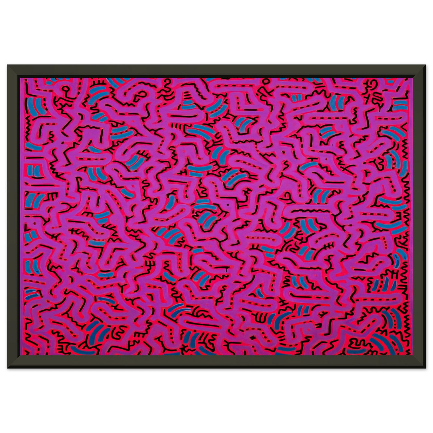 Keith Haring  UNTITLED 1984 Framed Art Print  - Aluminum Frame - 70x100 cm / 28x40 inches