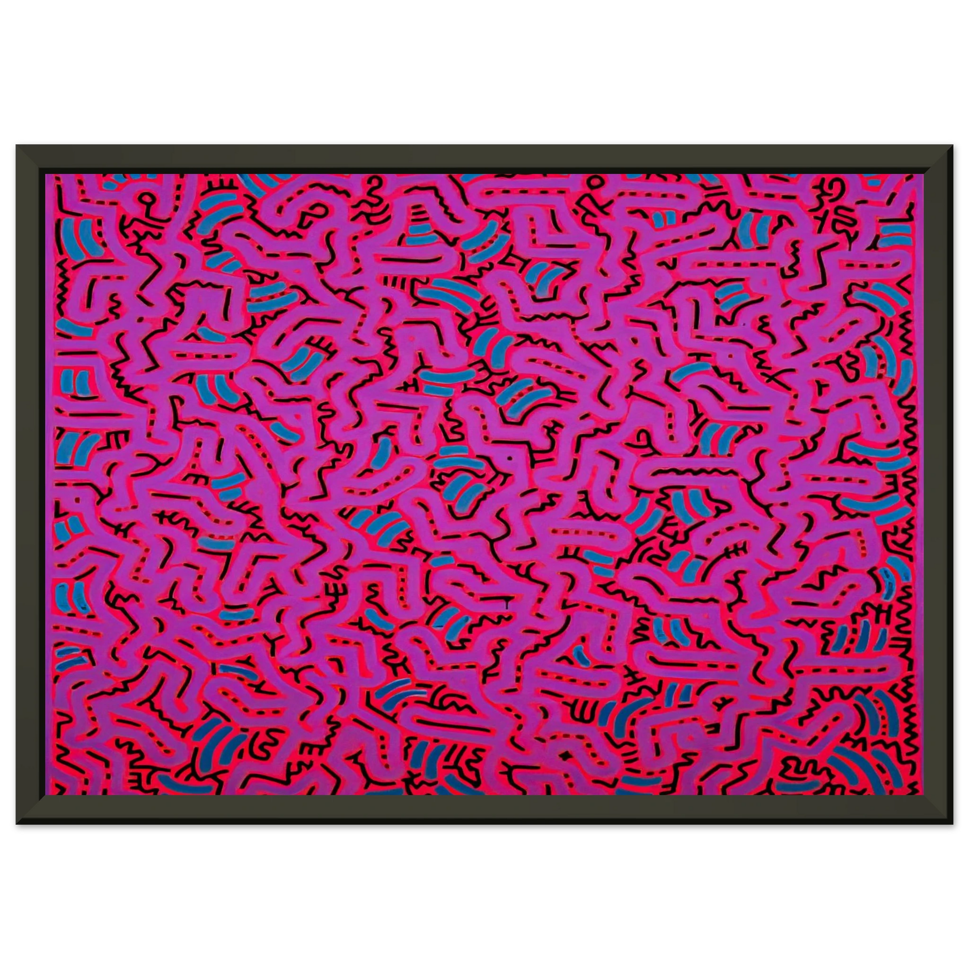 Keith Haring  UNTITLED 1984 Framed Art Print  - Aluminum Frame - 70x100 cm / 28x40 inches