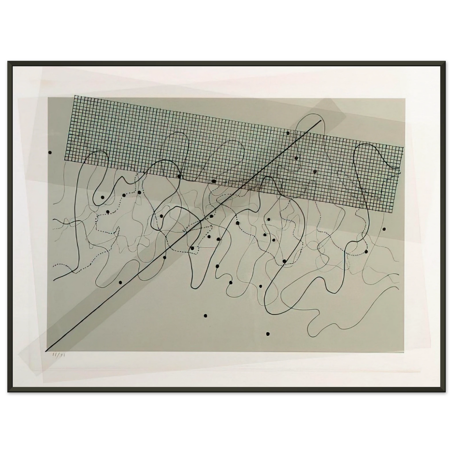 John Cage Fontana Mix Light Grey 1981 Framed Art Print - Aluminum Frame - 60x80 cm / 24x32 inches