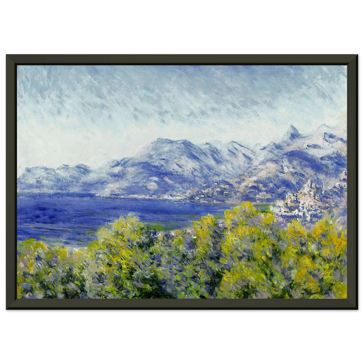 claude monet View of Ventimiglia Framed Art Print - Aluminum Frame - 70x100 cm / 28x40 inches