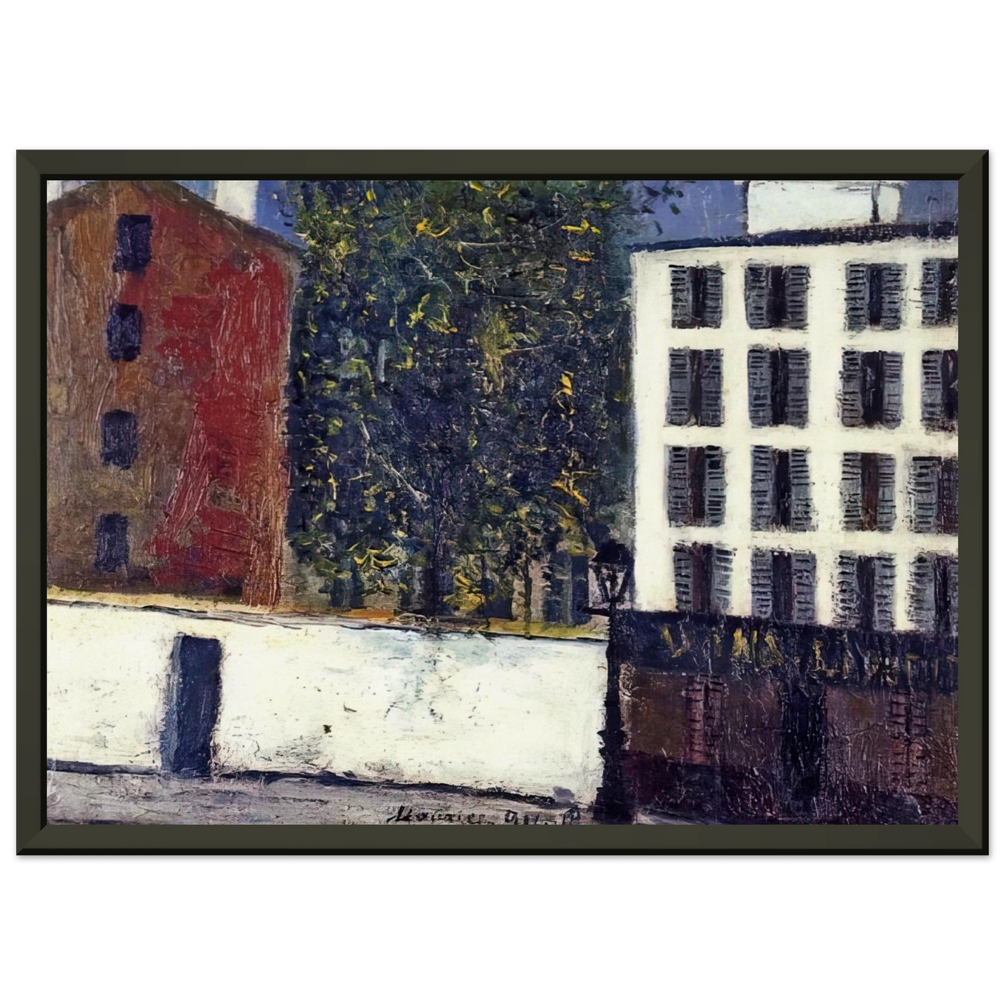 Maurice Utrillo MONTMARTRE STREET Framed Art Print - Aluminum Frame - 60x80 cm / 24x32 inches