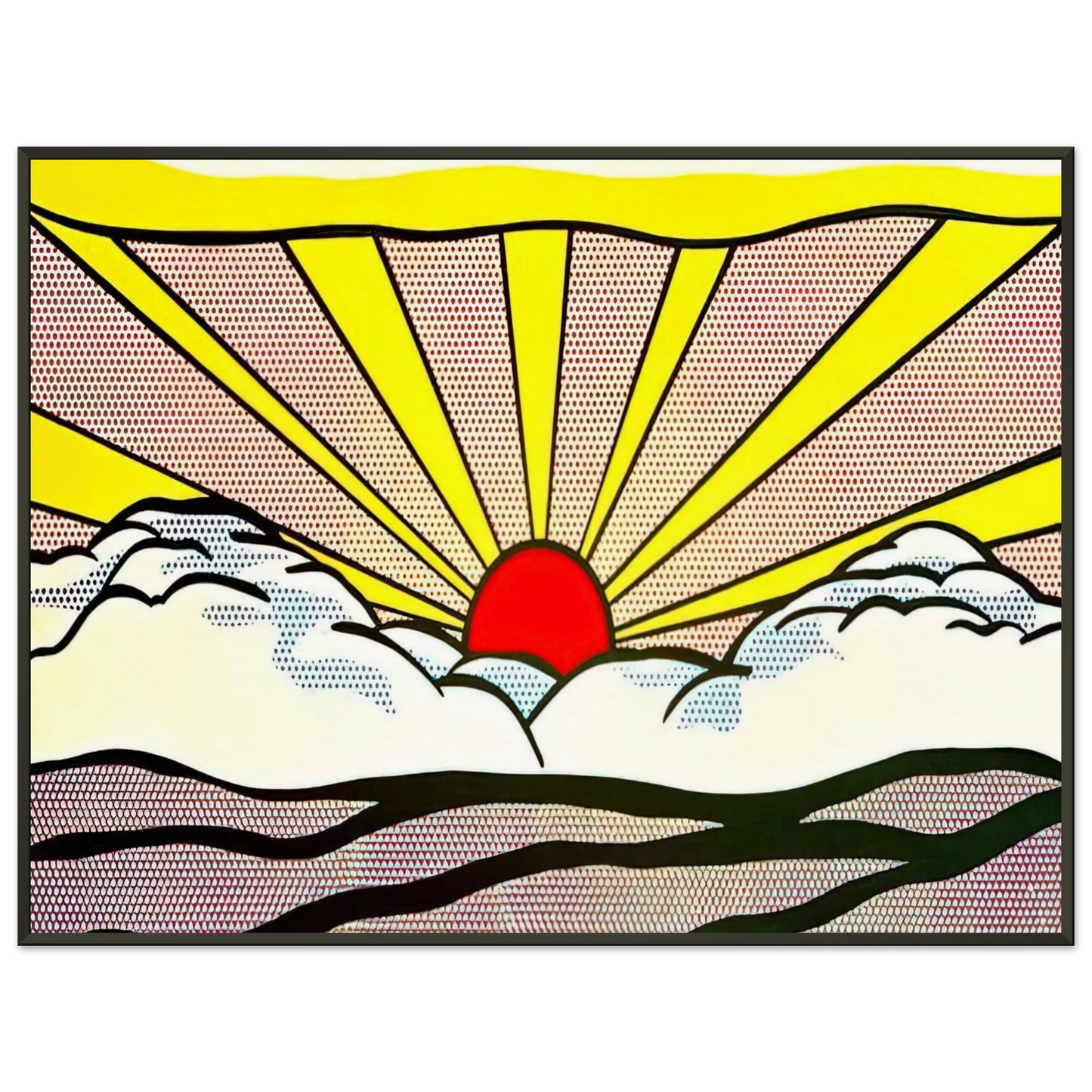Roy Lichtenstein SUNRISE 1965 Framed Art Print - Aluminum Frame - 40x50 cm / 16x20 inches