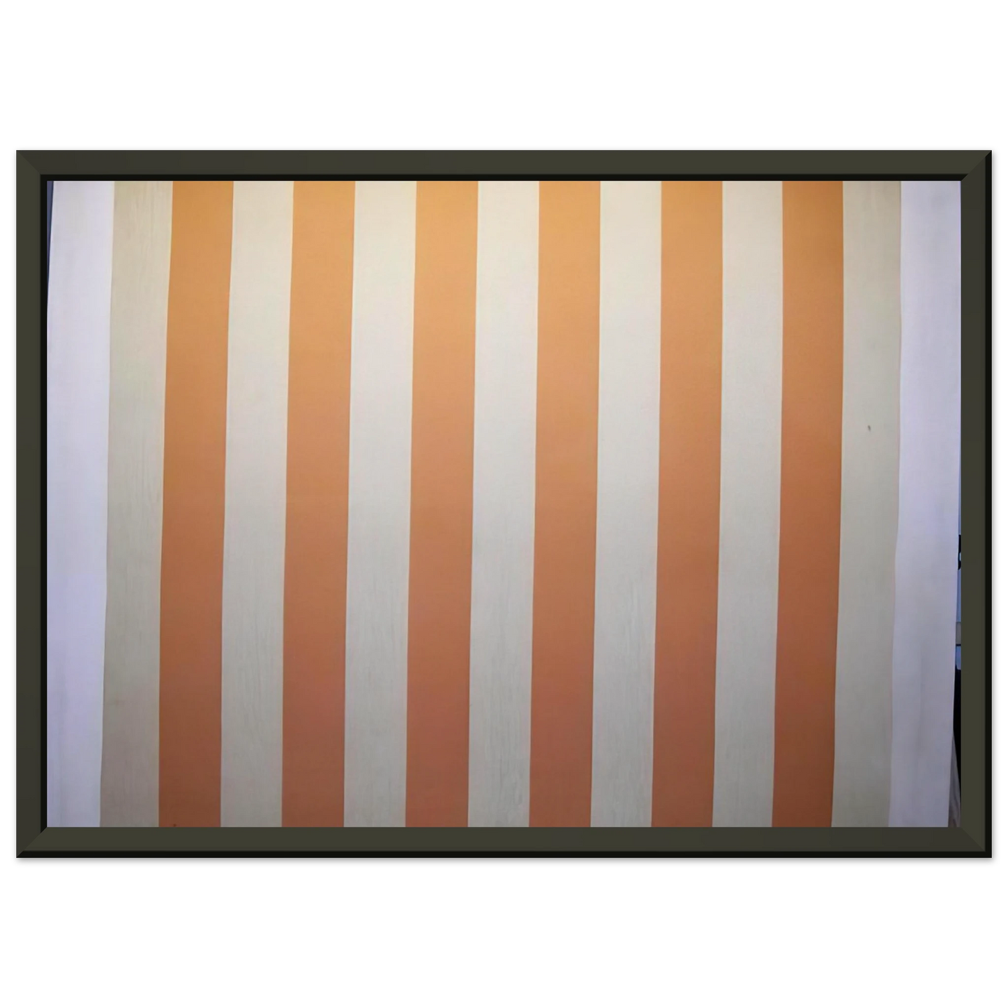 Daniel Buren Peinture acrylique blanche sur tissu raye blanc et orange 1967 Framed Art Print - Aluminum Frame - 40x50 cm / 16x20 inches