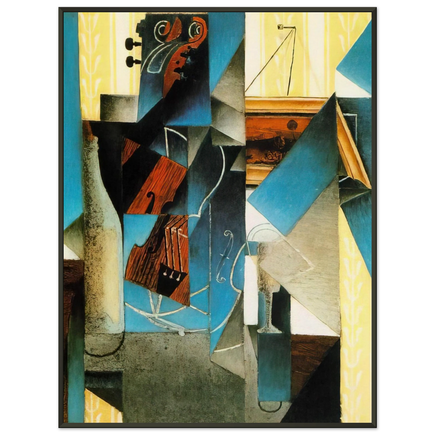 Juan Gris VIOLIN AND PRINT 1913 Framed Art Print - Aluminum Frame - 70x100 cm / 28x40 inches