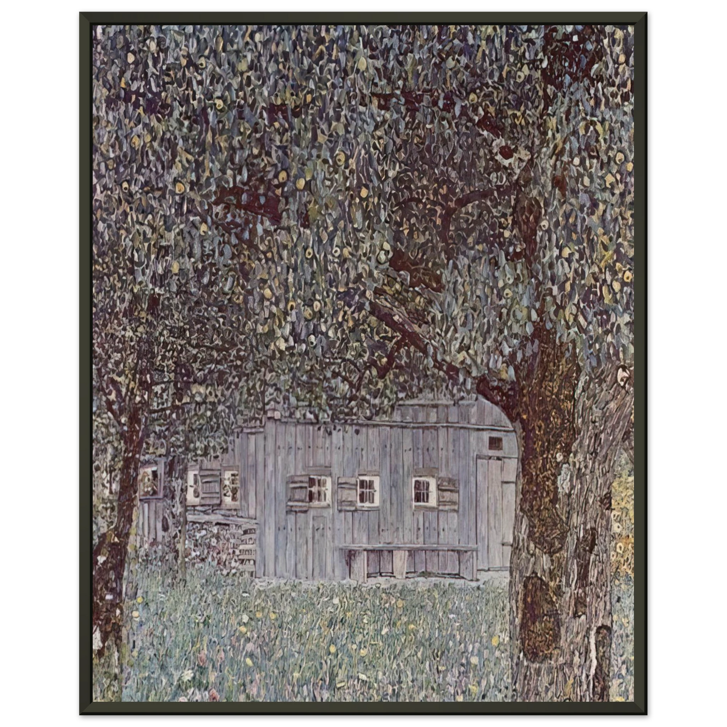 Gustav Klimt FARMHOUSE IN UPPER AUSTRIA 1912 Framed Art Print - Aluminum Frame - 40x50 cm / 16x20 inches