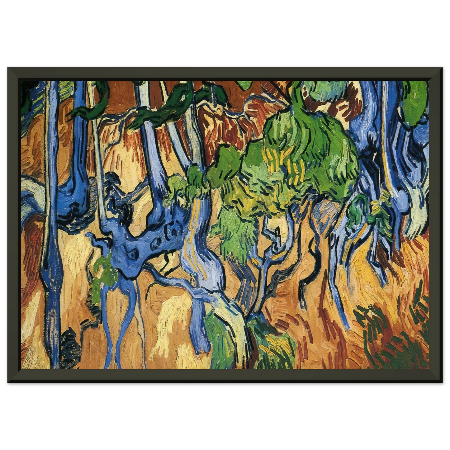 Vincent van Gogh Tree roots Framed Art Print - Aluminum Frame - 40x50 cm / 16x20 inches