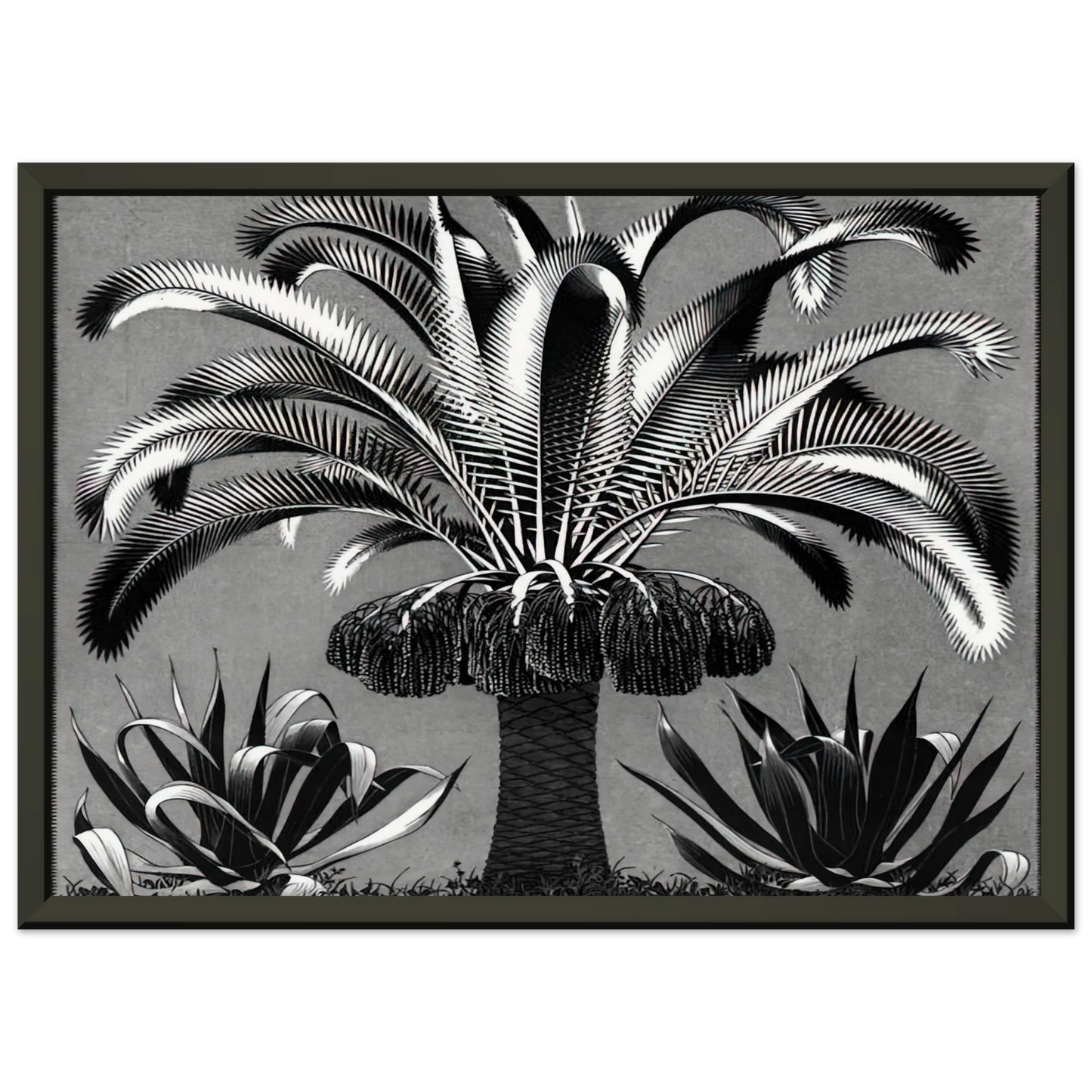 MC Escher  PALM Framed Art Print  - Aluminum Frame - 70x100 cm / 28x40 inches