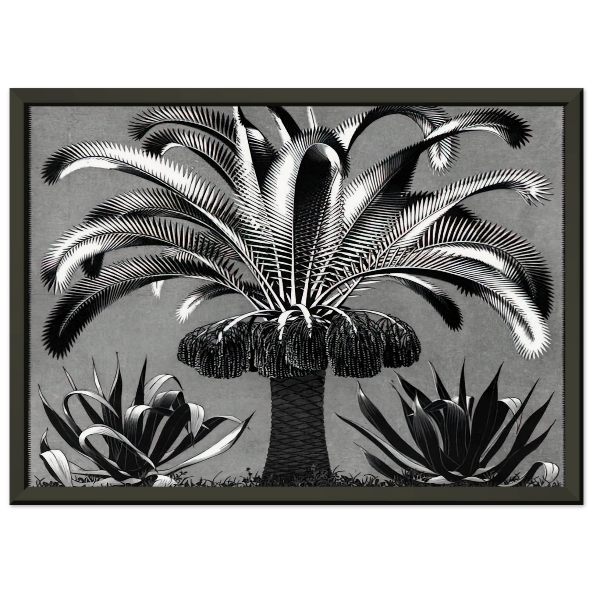 MC Escher  PALM Framed Art Print  - Aluminum Frame - 70x100 cm / 28x40 inches