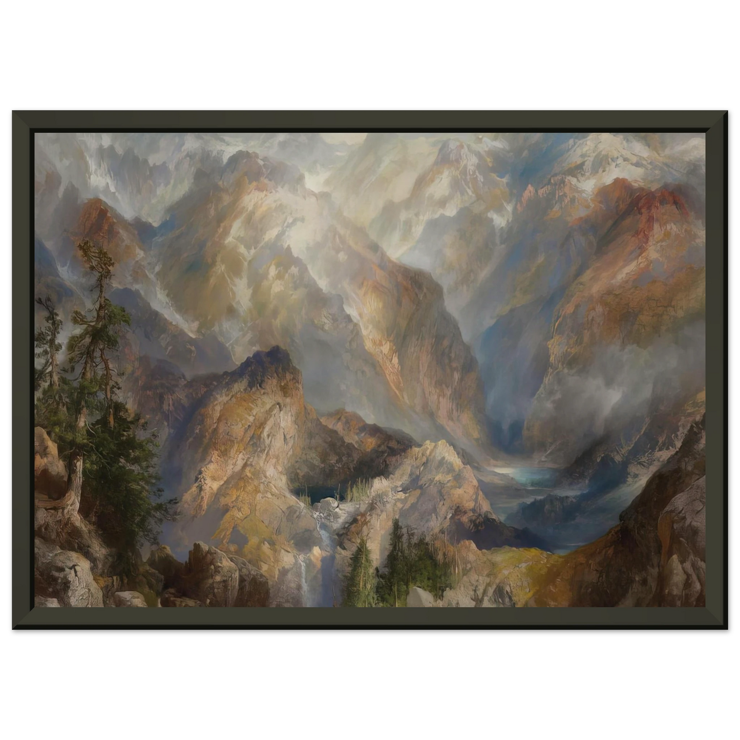 Thomas Moran Morning in the Sierras Framed Art Print - Aluminum Frame - 40x50 cm / 16x20 inches