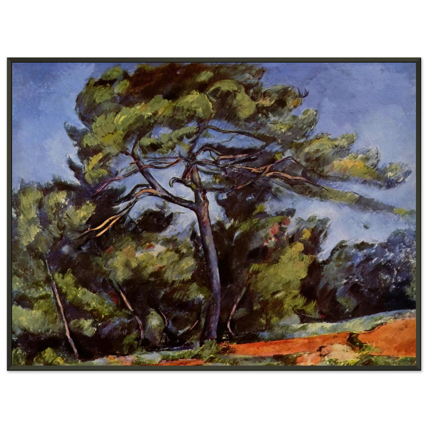 Paul Cezanne The Great Pine Framed Art Print - Aluminum Frame - 60x80 cm / 24x32 inches