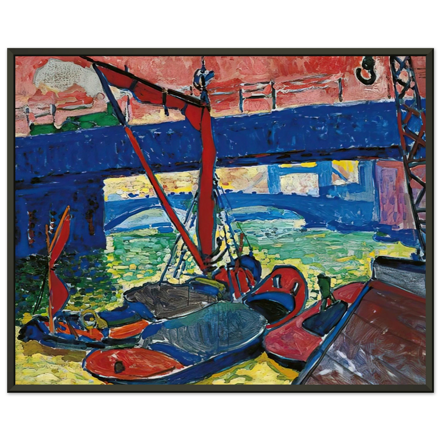 Andre Derain BARGES ON THE THAMES 1906 Framed Art Print - Aluminum Frame - 40x50 cm / 16x20 inches