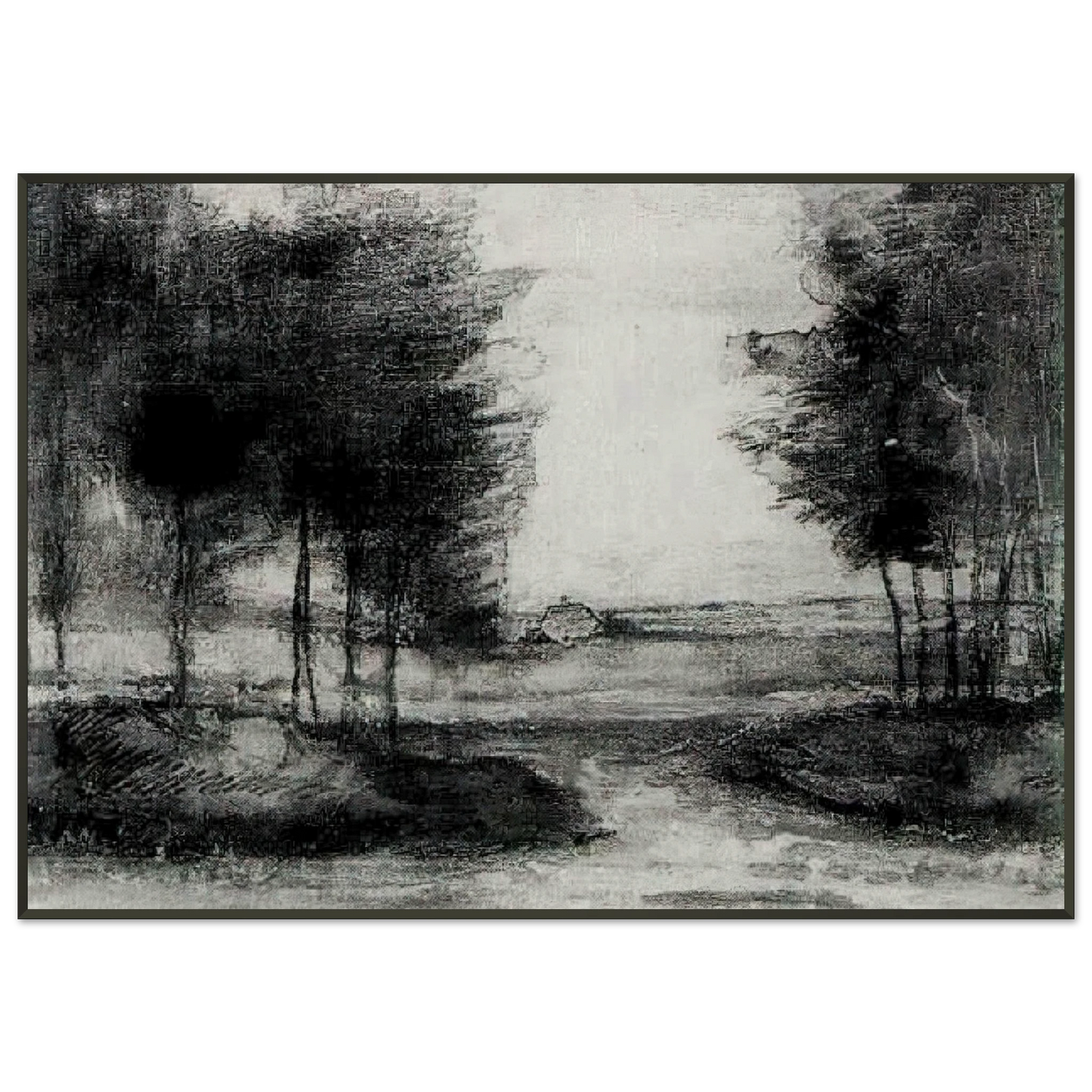 Vincent van Gogh  Landscape Framed Art Print  - Aluminum Frame - 21x29.7 cm / 8x12"